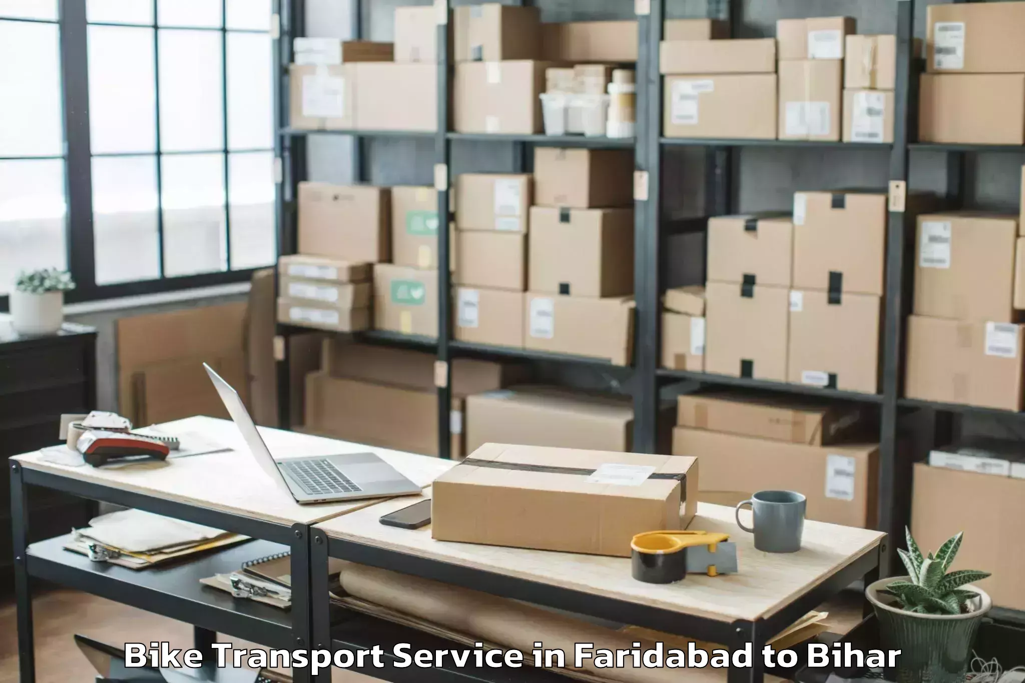 Affordable Faridabad to Tetaria Bike Transport